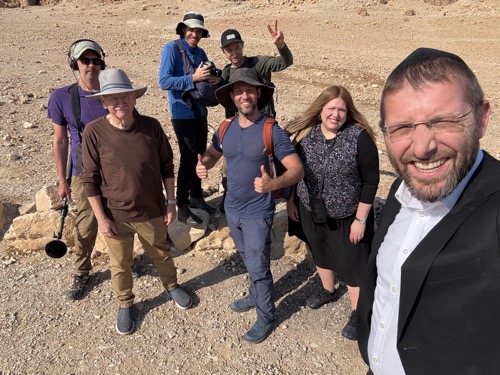The crew, on location